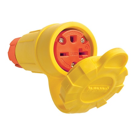 Locking Receptacle, 6-20R, 20 A, 250V AC, Single Phase, 2 Pole, Screw Terminals, Yellow MPN:15W48AM