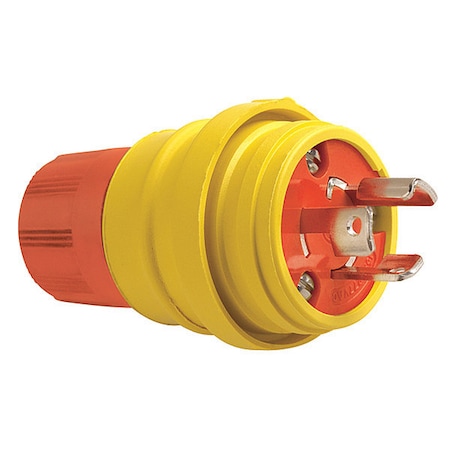 Locking Plug, L7-15P, 15 A, 277V AC, Single Phase, 2 Pole, Screw Terminals, Yellow MPN:24W34AM