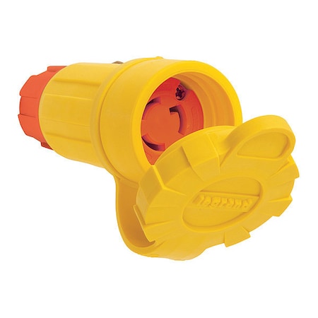Locking Connector, L5-15R, 15 A, 125V AC, Single Phase, 2 Pole, Screw Terminals, Yellow MPN:25W47AM