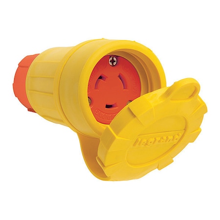 Locking Connector, L5-20R, 20 A, 125V AC, Single Phase, 2 Pole, Screw Terminals, Yellow MPN:27W47AM