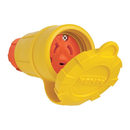 Locking Connector, L7-20R, 20 A, 277V AC, Single Phase, 2 Pole, Screw Terminals, Yellow MPN:27W49AM