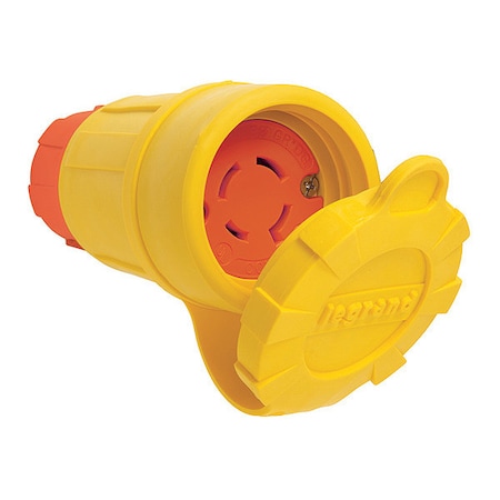 Locking Connector, L15-20R, 20 A, 250V AC, Three Phase, 3 Pole, Screw Terminals, Yellow MPN:27W75AM