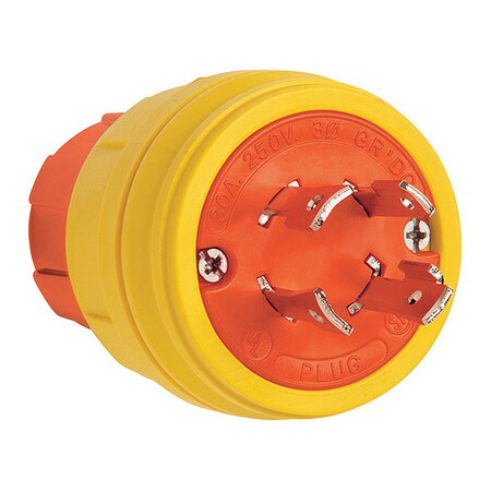 Locking Receptacle, 30 A, 250V AC, Three Phase, 3 Pole, Screw Terminals, Yellow MPN:28W75AM