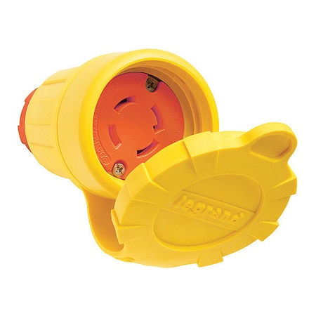 Locking Connector, L14-30R, 30 A, 125/250V AC, Single Phase, 3 Pole, Screw Terminals, Yellow MPN:29W74AM