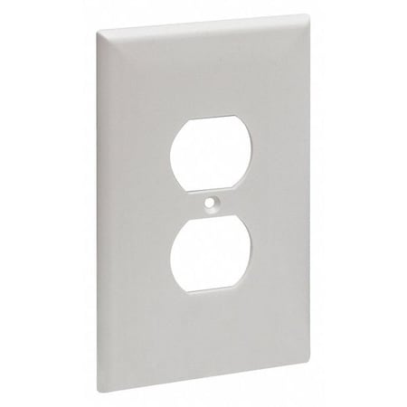Jumbo Duplex Receptacle Wall Plates, Number of Gangs: 1 High Impact Plastic, Smooth Finish, White MPN:62031