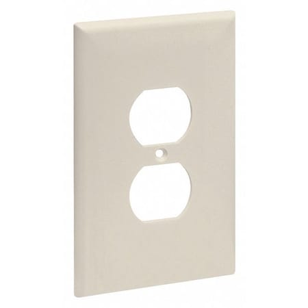 Jumbo Duplex Receptacle Wall Plates, Number of Gangs: 1 High Impact Plastic, Smooth Finish, Ivory MPN:62032