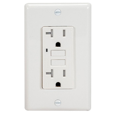 GFCI Receptacle, 20 A, 125V AC, White MPN:62175