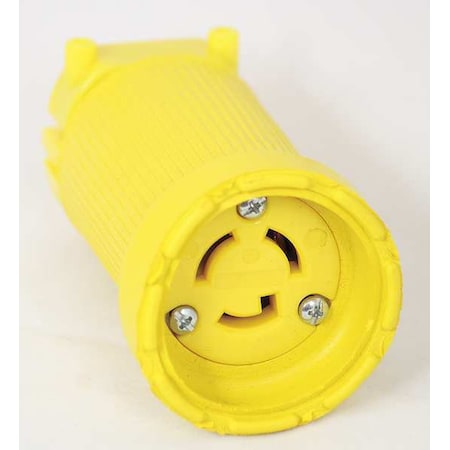 Locking Connector, L5-15R, 15 A, 125V AC, Single Phase, 2 Pole, Screw Terminals, Yellow MPN:CL515DF