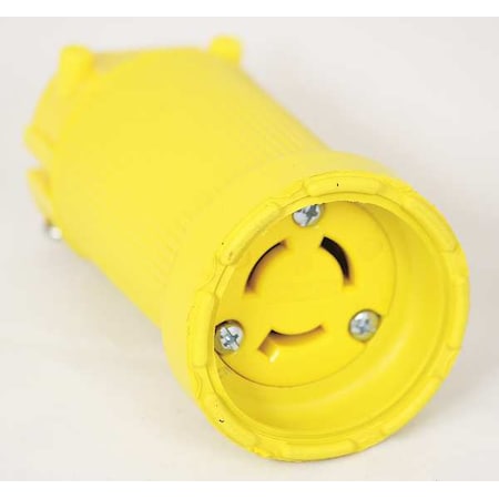 Locking Connector, L6-15R, 15 A, 250V AC, Single Phase, 2 Pole, Screw Terminals, Yellow MPN:CL615DF