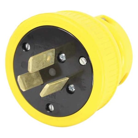 Straight Blade Plug, 10-50P, 50 A, 125/250V AC, 3 Pole, Screw Terminals, Non-Grounded MPN:P1050DF