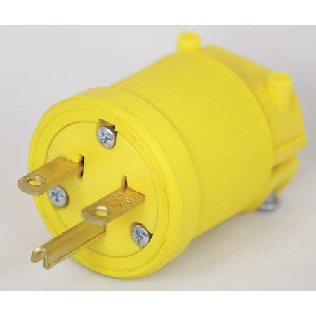 Straight Blade Plug, 6-15P, 15 A, 250V AC, 2 Pole, Screw Terminals, Grounded MPN:P615DF