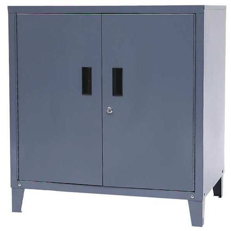 Shop Desk, 33 in H, 31 1/2 in W, 21 in D, Stationary, Gray, 1 Shelves, 0 Drawers MPN:4TX95