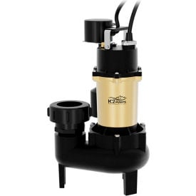 K2® Sewage Pump with Piggyback Vertical Switch and Quick Connect 1/2 HP 108 GPM SWW05002VPK