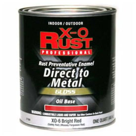 X-O Rust Oil Base DTM Enamel Gloss Finish Bright Red Quart - 371989 371989