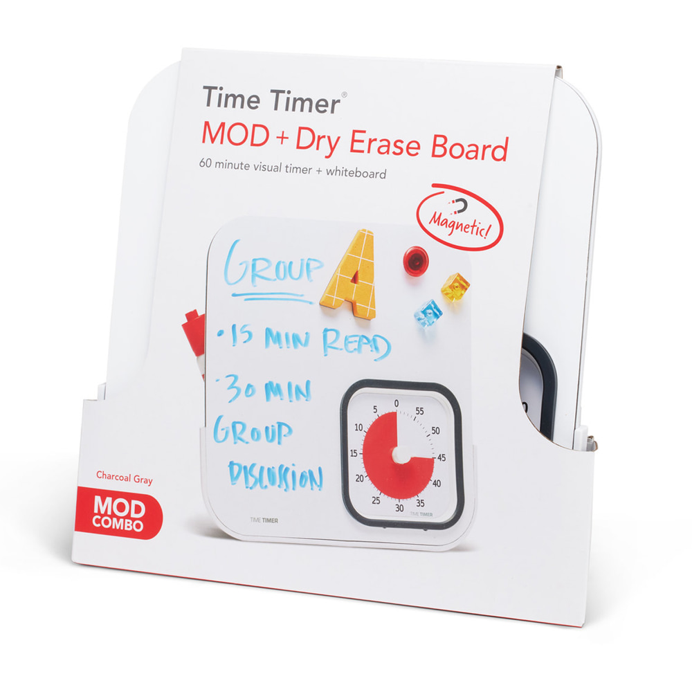 Time Timer MOD Timer and Magnetic Dry-Erase Board Set, Charcoal Gray/White MPN:TTM9BDEBW