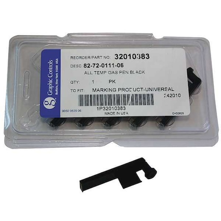 Chart Recorder Pen, Black, PK6 MPN:82-72-0111-06 - BLACK STATIC PENS