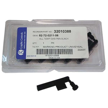 Chart Recorder Pen, Black, PK6 MPN:82-72-0211-06 - BLACK STATIC PENS