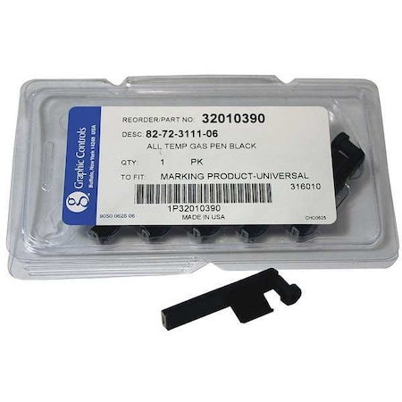 Chart Recorder Pen, Black, PK6 MPN:82-72-3111-06 -BLACK STATIC PENS