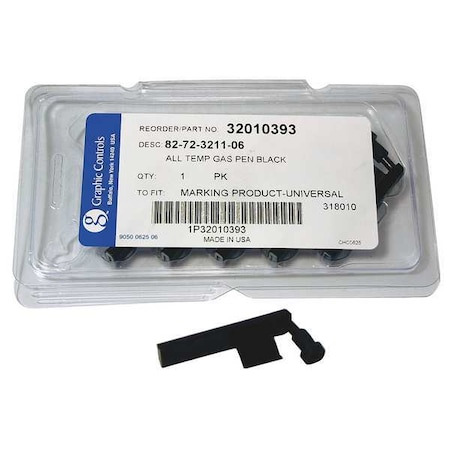 Chart Recorder Pen, Black, PK6 MPN:82-72-3211-06 - BLACK STATIC PENS