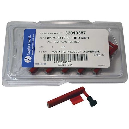 Chart Recorder Pen, Red, 0.800 In Bold, PK6 MPN:82-79-0412-06 - RED DIFFERENTIAL PENS