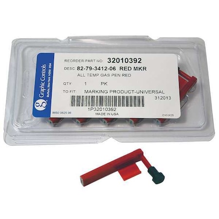 Chart Recorder Pen, Red, 0.800 In Fine, PK6 MPN:82-79-3412-06 - RED DIFFERENTIAL PENS