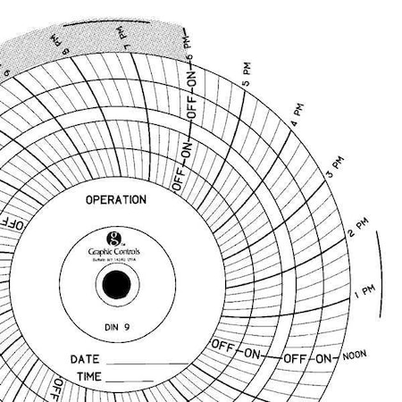 Circular Paper Chart, 24 hr, 60 pkg MPN:Chart 009