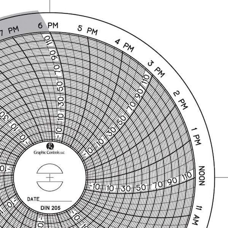 Circular Paper Chart, 24 hr, 60 pkg MPN:Chart 205