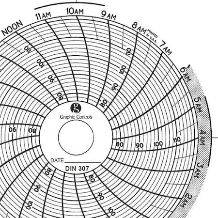 Circular Paper Chart, 24 hr, 60 pkg MPN:Chart 307