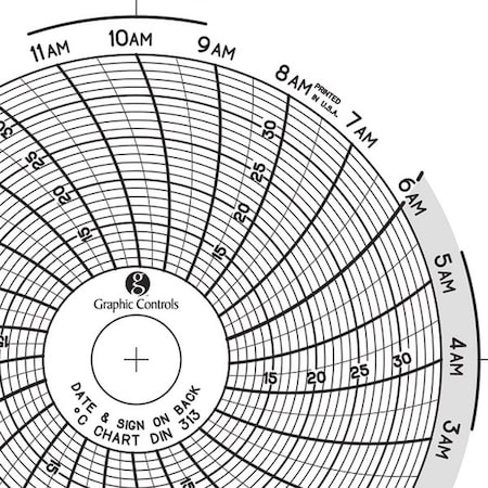 Circular Paper Chart, 24 hr, 60 pkg MPN:Chart 313