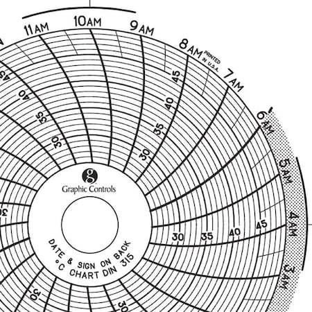 Circular Paper Chart, 24 hr, 60 pkg MPN:Chart 315