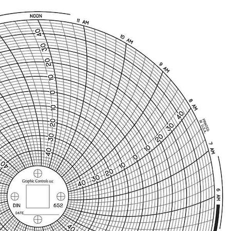 Circular Paper Chart, 24 hr, 60 pkg MPN:Chart 652