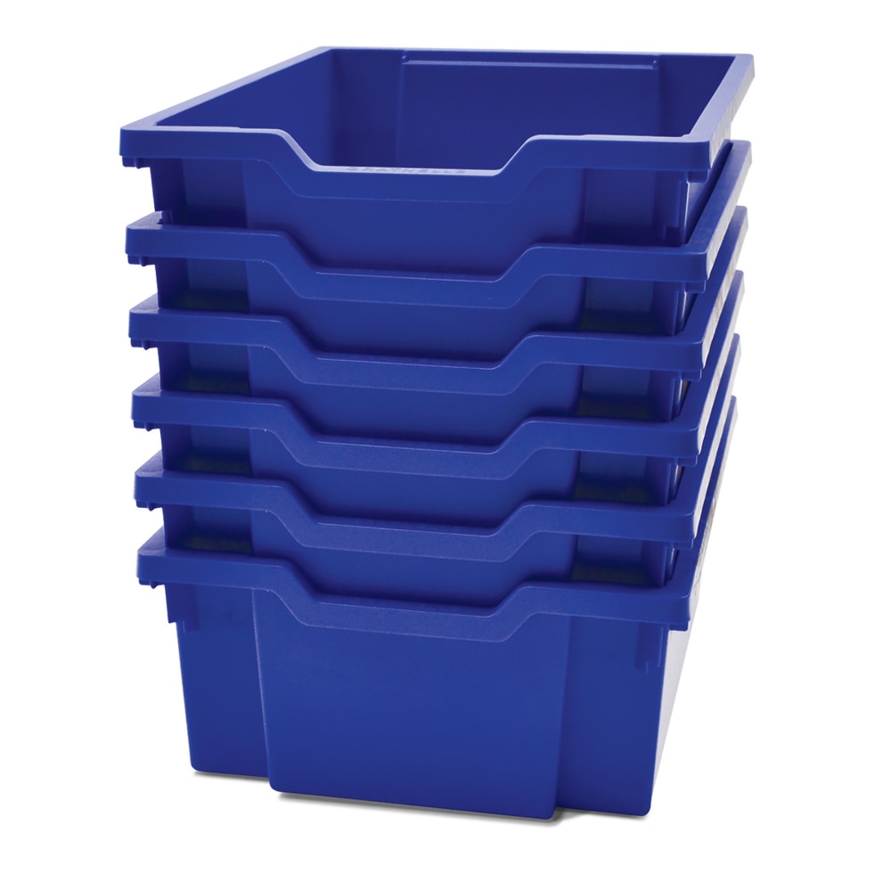 Gratnells Deep F2 Tray, Heavy Duty School, Industrial & Utility Bins, 12.3in x 16.8in x 5.9in, Royal Blue, Pack Of 6 MPN:GTSF0206P6