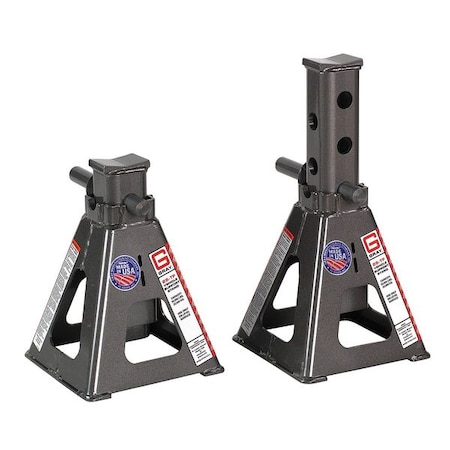 Vehicle Jack Stand, 25 Ton Load Capacity, 20 in Max Extender, 12 in Min Height, Steel, 1 PR MPN:25TF Stands