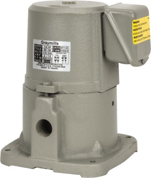 Suction Pump: 1/4 hp, 115/230V, 3/1.5A, 1 Phase, 3,450 RPM, Cast Iron Housing MPN:IMS25-E