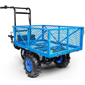 Landworks Electric Yard Cart 12V 7Ah AGM Batteries 500 lb. Load Capacity Blue GUO010