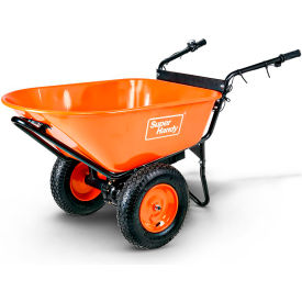 SuperHandy Electric Dualie Wheelbarrow 12V 7Ah AGM Batteries 330 lb. Load Capacity Orange GUO034