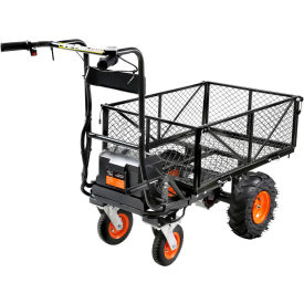 SuperHandy Electric Yard Cart 48V Li-Ion Battery 660 lb. Load Capacity Black GUO095