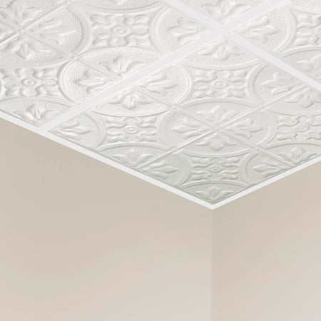 Jamestown Ceiling Tile, 24 in W x 24 in L, 15/16 in Grid Size, 5 PK MPN:Y5100