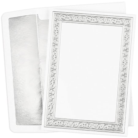 Flat Card Invitation W/ Silver Foi, PK25 MPN:20103855
