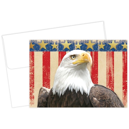 Note Card W/Envelope, Patriotic W/G, PK20 MPN:2017049