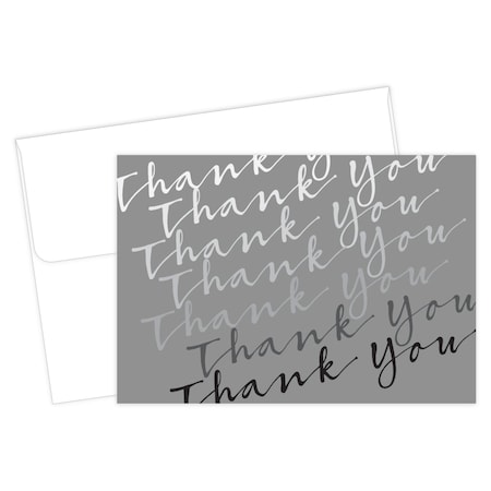 Thank You Card W/Envelope, Cursive, PK50 MPN:2017053