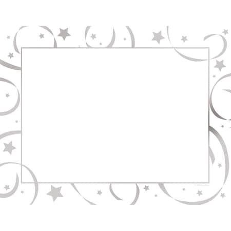 Certificate Silver Foil Stars, Whi, PK15 MPN:2019012