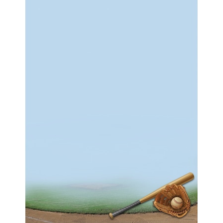 Stationery Letterhead, Baseball, 8, PK80 MPN:2019039