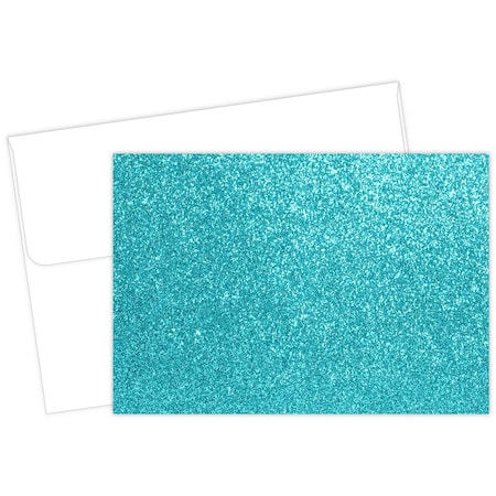 Note Card and Envelopes, Teal Glit, PK15 MPN:2020025