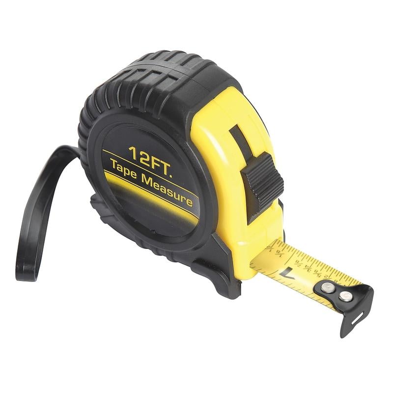 GreatStar Measuring Tape, 12ft, Black/Yellow MPN:30121