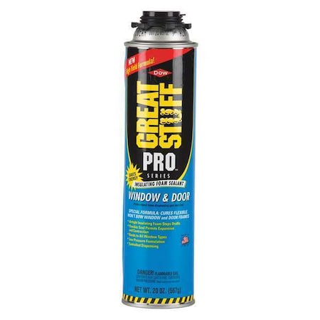 Spray Foam Sealant, 20 oz, Aerosol Can, Yellow, Pro MPN:00187273