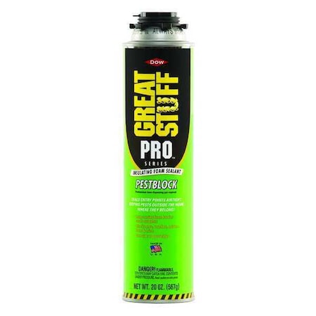 Spray Foam Sealant, 20 oz, Aerosol Can, Gray, Pro MPN:11073754