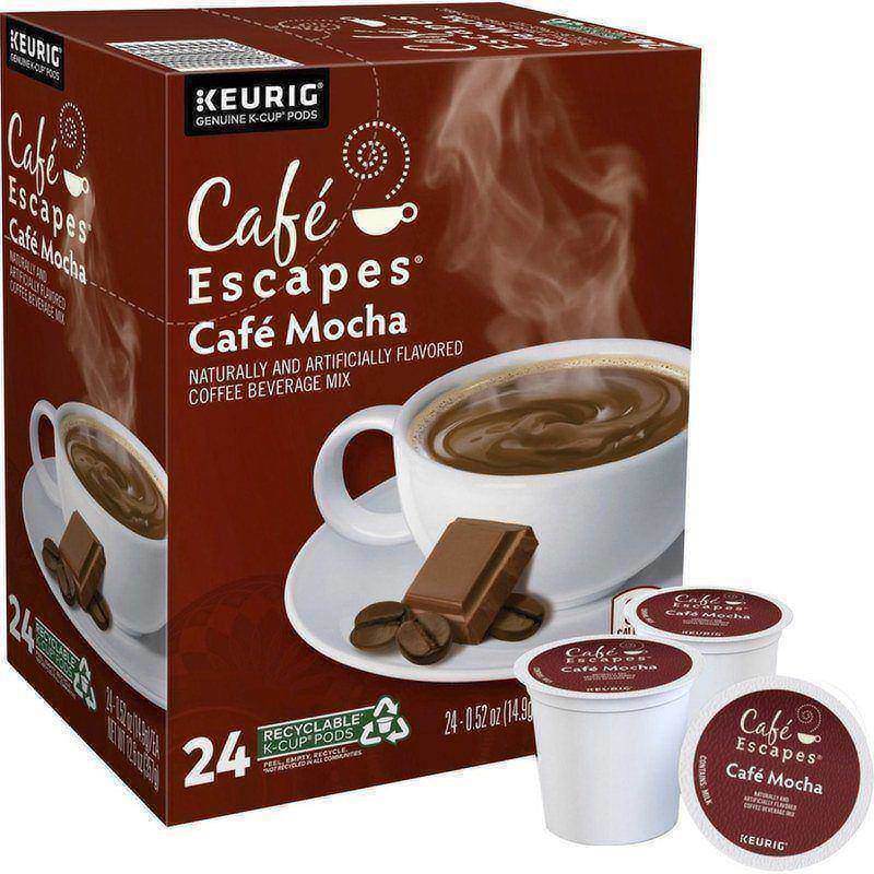 Cafe Escapes Single-Serve Coffee K-Cup Pods, Cafe Mocha, Carton Of 24 (Min Order Qty 3) MPN:6803