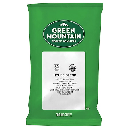 Coffee, House Blend, Fraction Pack, Caffeinated, Ground, 7.81 lb, 50 PK MPN:4493