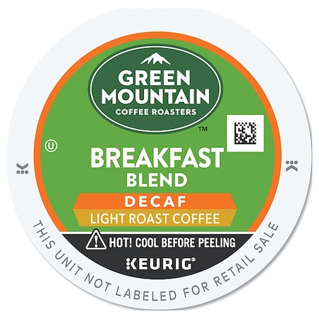 Coffee, Breakfast Blend Decaf, Pod, Decaffeinated, Ground, 1.86 lb, 96 PK MPN:7522